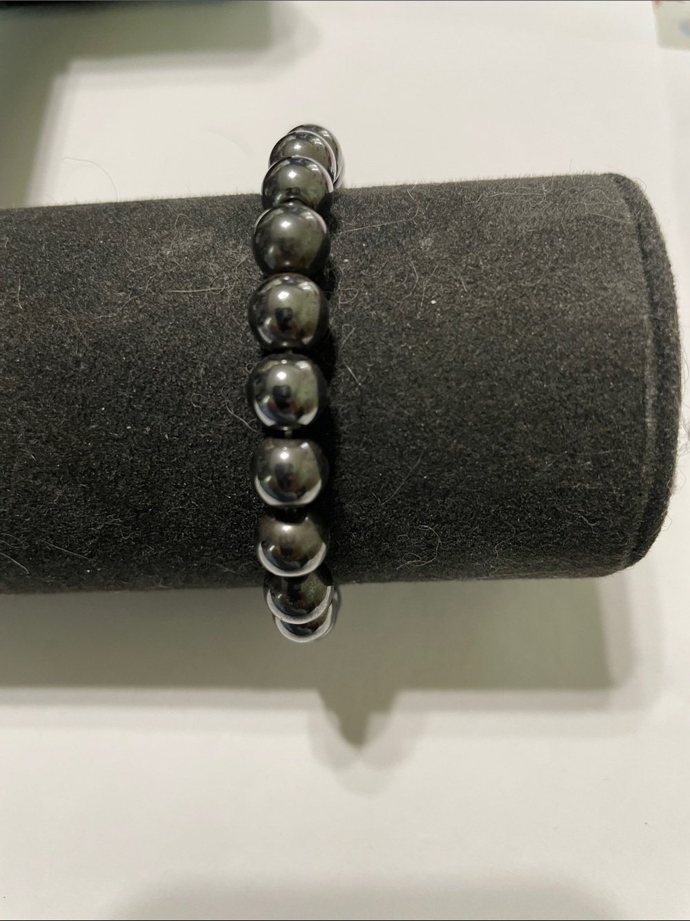Classic Black Hematite Bead Stretch Bracelet